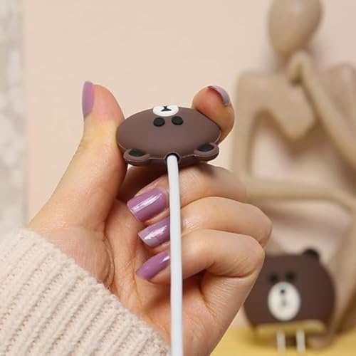 Like Star غطاء واقي مثل النجم 4 في 1 متوافق مع شاحن آبل 20 واط/18 واط USB-C وحافظة حماية وكابل موفر، غطاء شخصية كرتونية ثلاثية الأبعاد 360 درجة (باندا بني) - Image 4