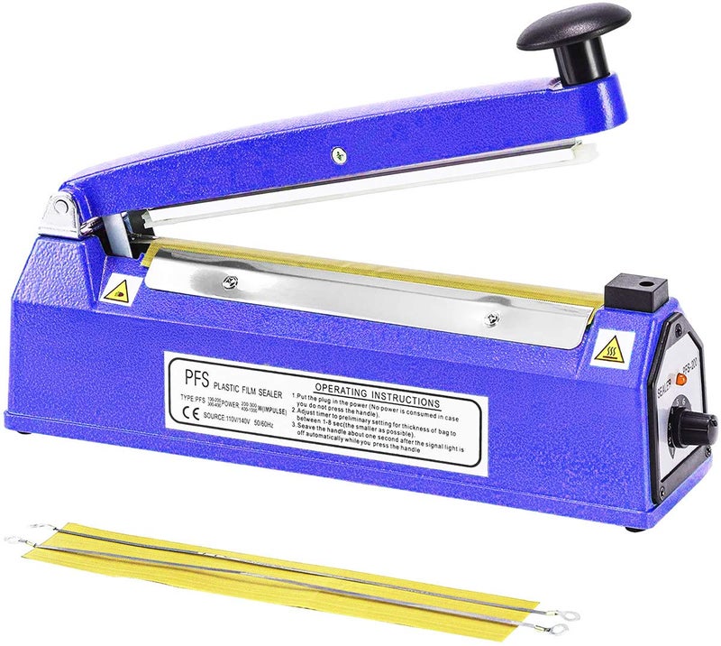 MLD Sealing Machine packing mechiene 8 Inches Hand Impulse Sealer For Plastic Polythene Bag Packing Machine Multicolor - Image 1