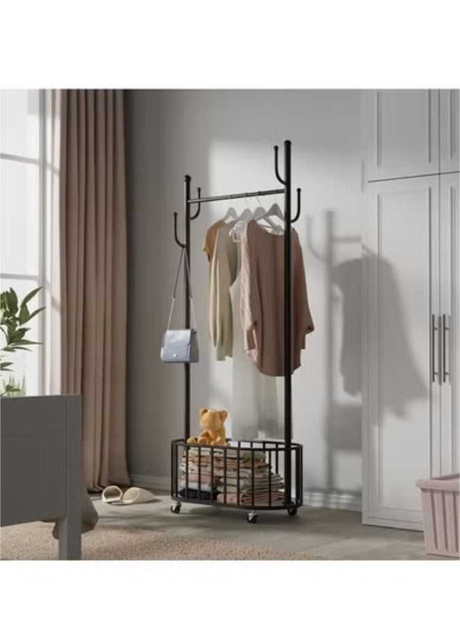 Beauenty Modern Coat Rack Living Room Furniture Mobile Clothes Rack on Wheels Bedroom Furniture Metal - Image 3