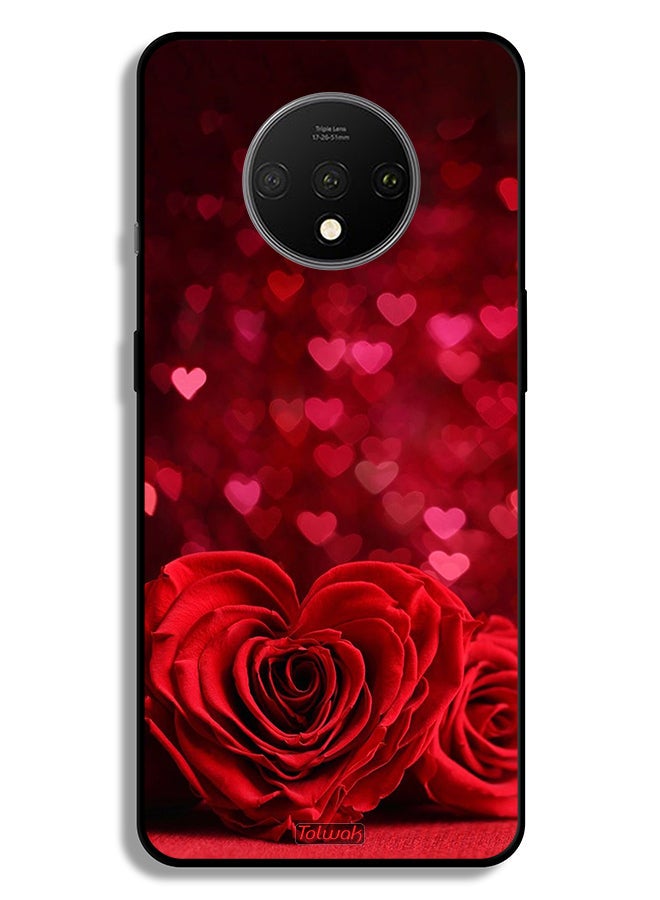 Tolwak OnePlus 7T Protective Case Cover Heart Flowers Abstract Art - Image 2