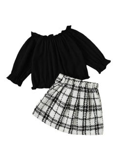 Hopscotch Hopscotch Girls Graphic Print BlouseSkirt Set In Black Color for Ages 4-5 Years  - Image 2