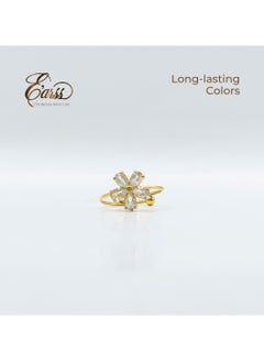 White Crystal Flower Ring | Stainless Steel | 18K Gold Plated - pzsku/Z2F03825F0B232A6E143CZ/45/_/1734157918/2e635f85-9421-4e28-a255-2bf44388dd69