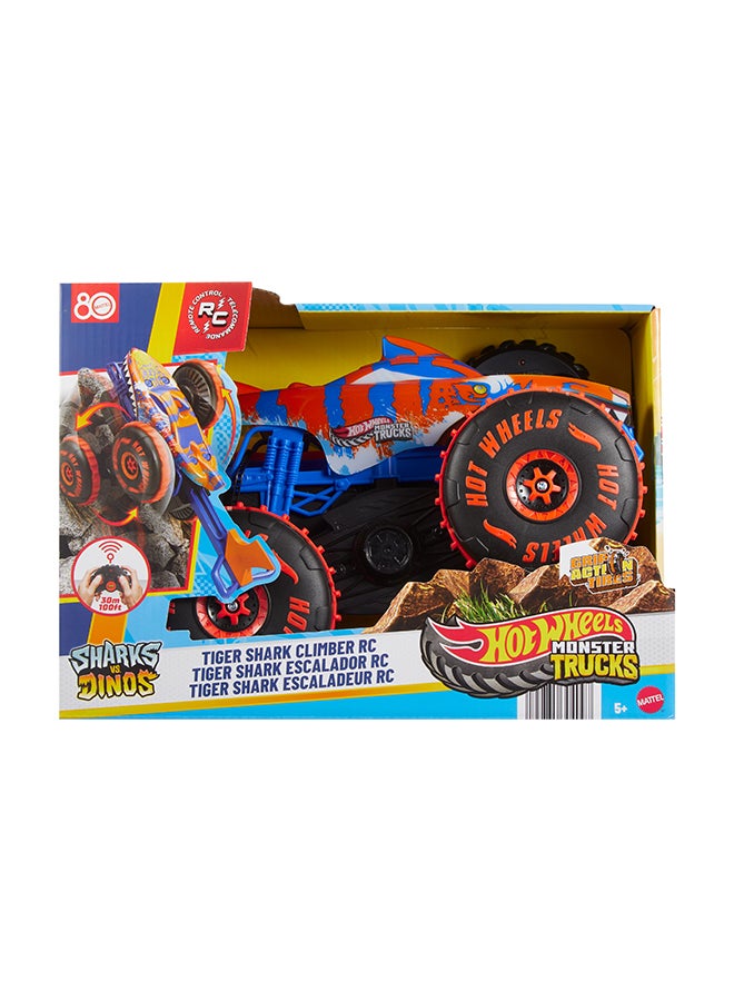Hot Wheels Monster Trucks Remote Control Toy Vehicle, Large-Scale Rc Tiger Shark Climber With 3 Modes Of Play For Racing, Climbing & Stunting - Image 5