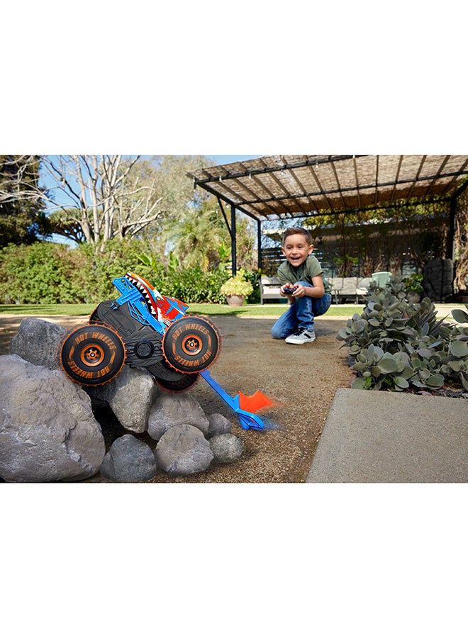 Hot Wheels Monster Trucks Remote Control Toy Vehicle, Large-Scale Rc Tiger Shark Climber With 3 Modes Of Play For Racing, Climbing & Stunting - Image 2