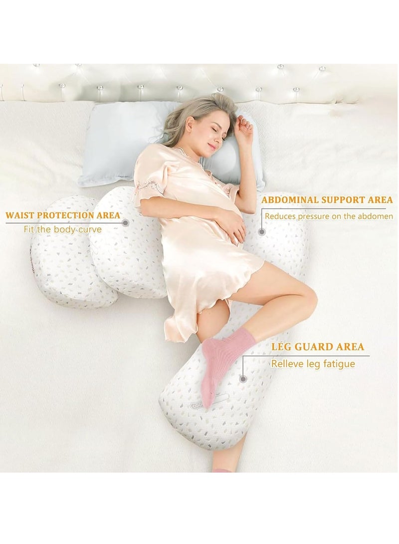 Full Body Pregnancy Pillow Maternity Sleeping Support Tummy Pillows for Back Legs and Belly Women Breastfeeding Soft U-shaped Lumbar Side Sleeper Pregnant Cushion with Washable Cover - Image 5