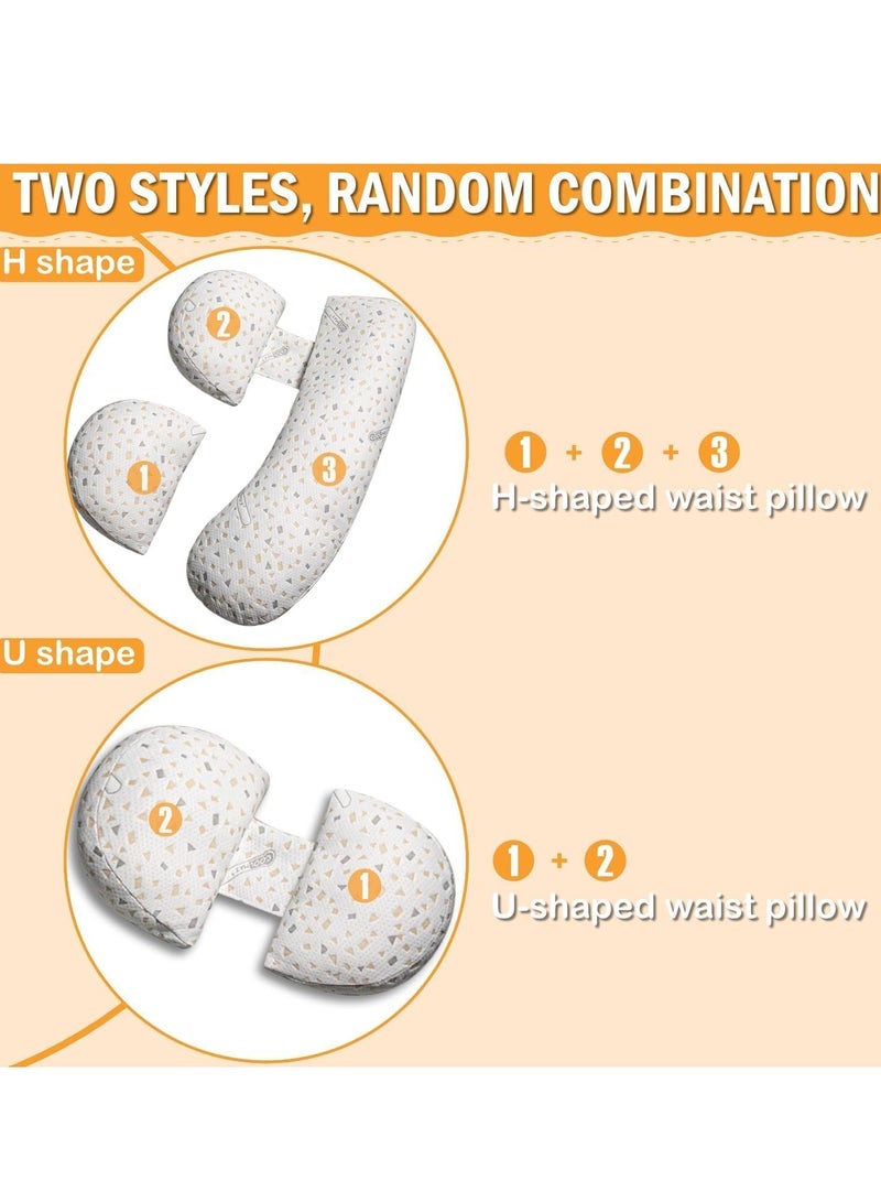 Full Body Pregnancy Pillow Maternity Sleeping Support Tummy Pillows for Back Legs and Belly Women Breastfeeding Soft U-shaped Lumbar Side Sleeper Pregnant Cushion with Washable Cover - Image 3
