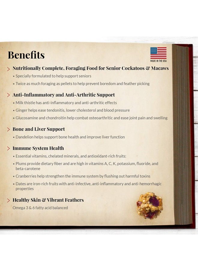لافيبيرز طعام الطيور الأليفة LAFEBER'S Senior Bird Nutri-Berries، مصنوع من مكونات غير معدلة وراثيًا ومناسبة للبشر، للببغاوات والببغاوات، 3 رطل  - Image 2