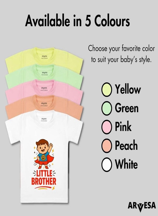 ARVESA Little Brother TS-1979 Brother Baby Tshirt for Kids Boys & Girls Half Sleeves Round Neck Clothes Tshirt for Kids Boys 1 Months to 6 Years Dress Classic White - Image 4