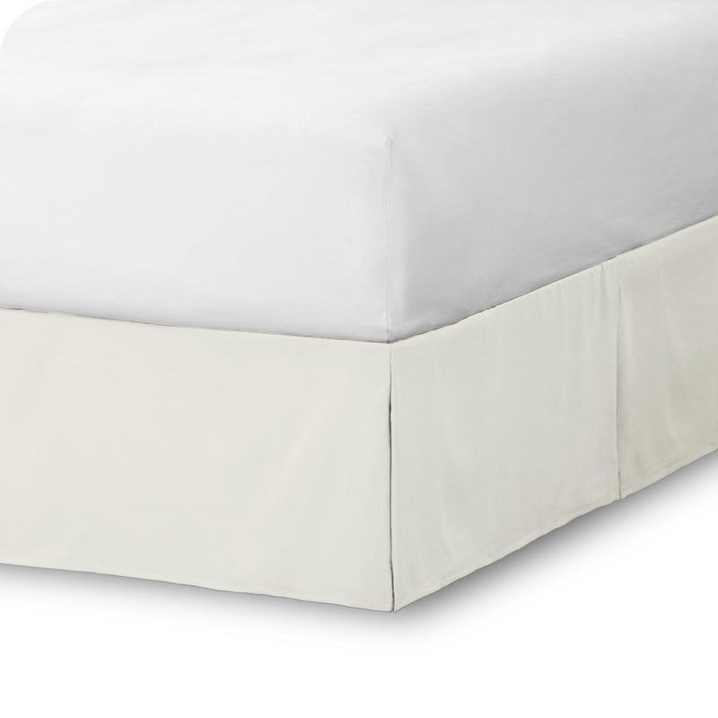 Bare Home Bare Home Full Bed Skirt  15Inch Tailored Drop Easy Fit  Bed Skirt for Beds  Center  Corner Pleats Full Cream 