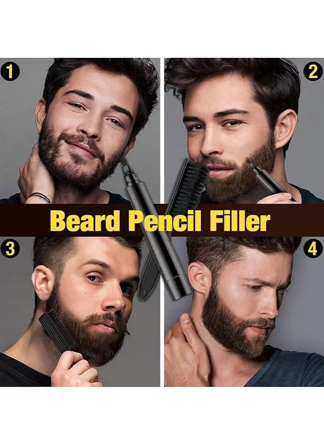 EELHOE Beard Filler - Water Proof, Long Lasting Coverage & Natural Finish - Beard, Moustache & Eyebrows - Micro-Fork Tip for Seamless Application - Includes Bristle Brush for Blending (Black) - Image 5