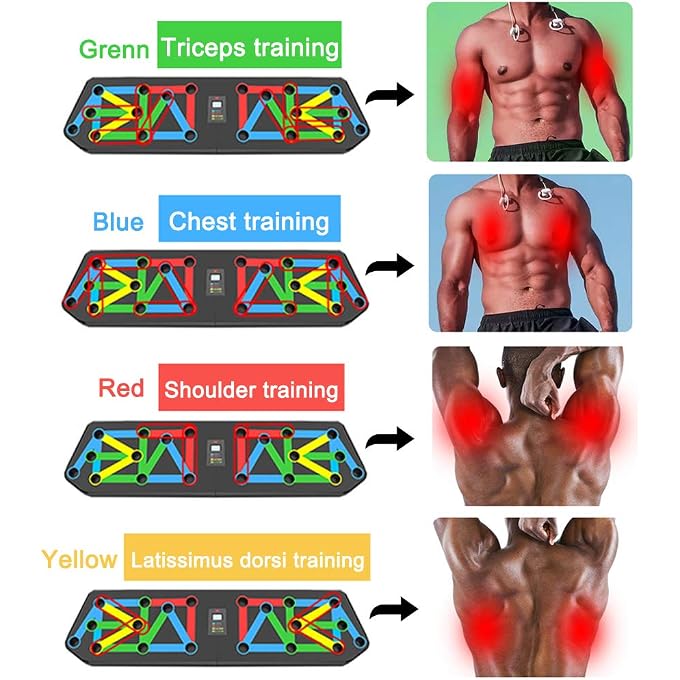 Push Up Board Folding Pushup Handles 13 In 1 Thicken Muscle Rack Stand Professional Chest Training System Home Gym Equipment For Men Women - Image 3