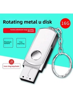 Generic Portable Metal Usb Flash Drive 2.0 16g32g64g For Car Use Universal Card Insertable Rotating Usb Drive-Color:Silver-Capacity:64GB  - Image 2