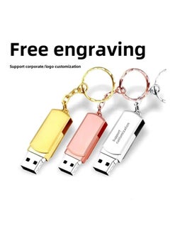 Generic Portable Metal Usb Flash Drive 2.0 16g32g64g For Car Use Universal Card Insertable Rotating Usb Drive-Color:Silver-Capacity:64GB  - Image 3