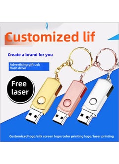 Generic Portable Metal Usb Flash Drive 2.0 16g32g64g For Car Use Universal Card Insertable Rotating Usb Drive-Color:Silver-Capacity:64GB  - Image 4
