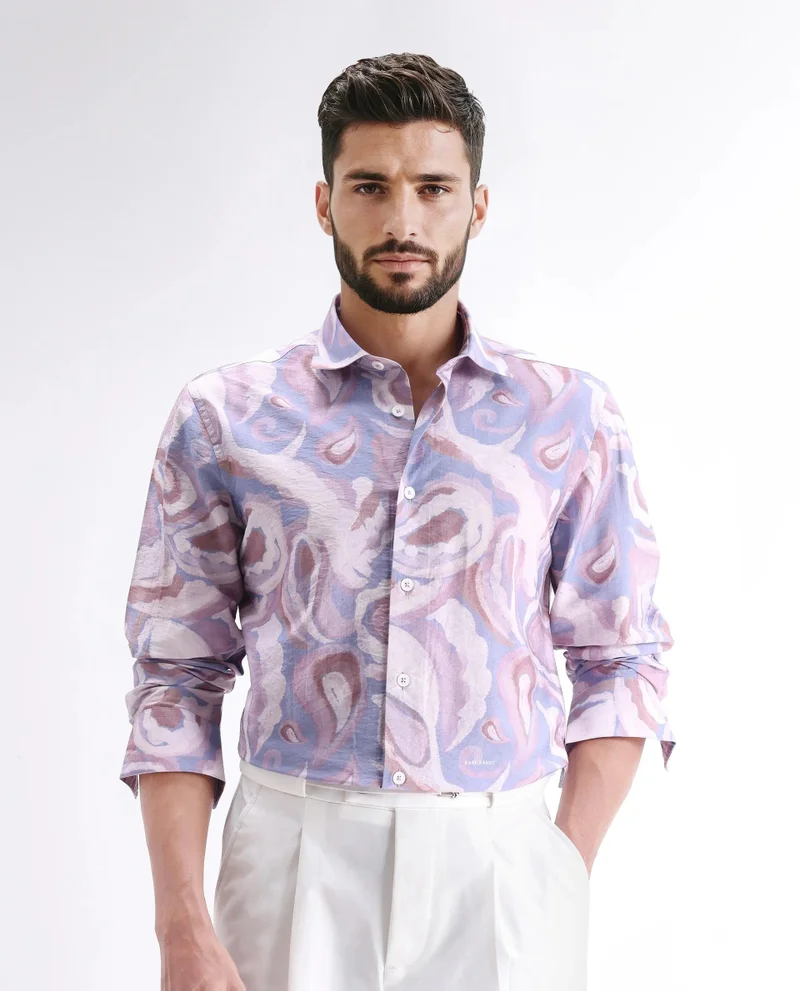 Rare Rabbit Men's Boxy Abstract Print Shirt