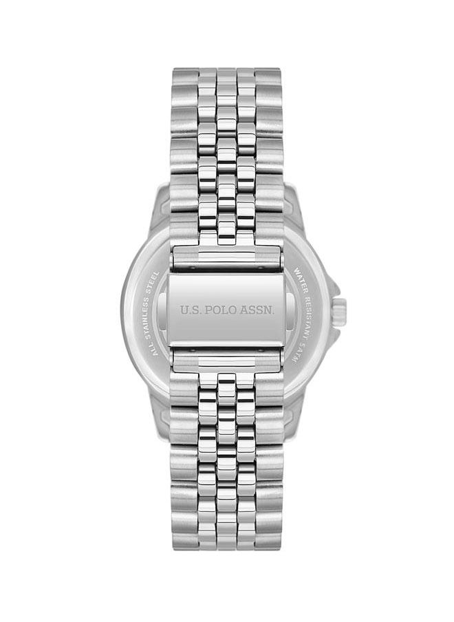 U.S. Polo Assn. U.S. Polo Assn. Crossing Ladies' 34mm Chronograph Watch with Ice Blue Dial & Silver Stainless Steel Band - USPA2076-04, Bold Style & Rugged Durability  - Image 3