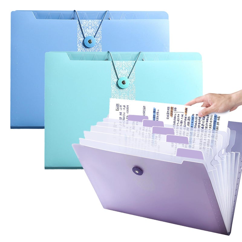 ULVBABI Expanding File Folder Organizer with 12 Pockets, 3 Pack Waterproof Accordion Document Holder for Office Paperwork, A4 Letter Size Expandable Portfolio for Bills, Receipts & Tax Records - Image 1