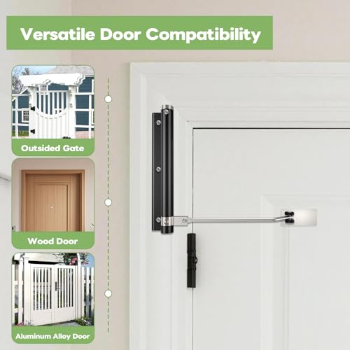 Bellairis Automatic Door Closer, Stops Door Slamming, Ultra-Quiet Soft Close for Home & Apartment Doors, Upgraded Aluminum Roller Arm, Scratch-Free, Adjustable Speed, Self Closing Spring Door Closer, White - Image 5