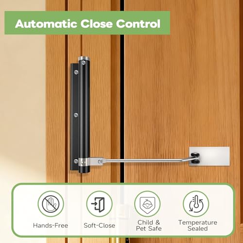 Bellairis Automatic Door Closer, Stops Door Slamming, Ultra-Quiet Soft Close for Home & Apartment Doors, Upgraded Aluminum Roller Arm, Scratch-Free, Adjustable Speed, Self Closing Spring Door Closer, White - Image 4