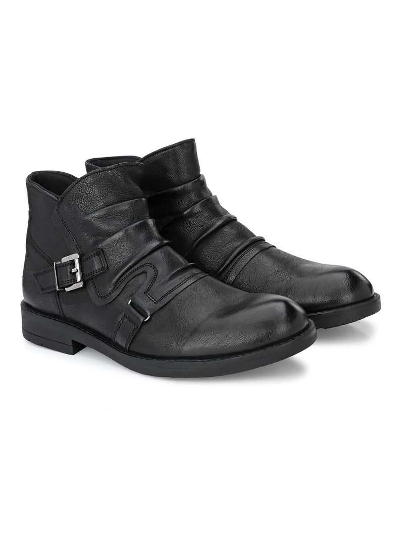 Delize Leather- Blackmen’s matt Tumbled Leather Ankle Boots 61583-7 - Image 2