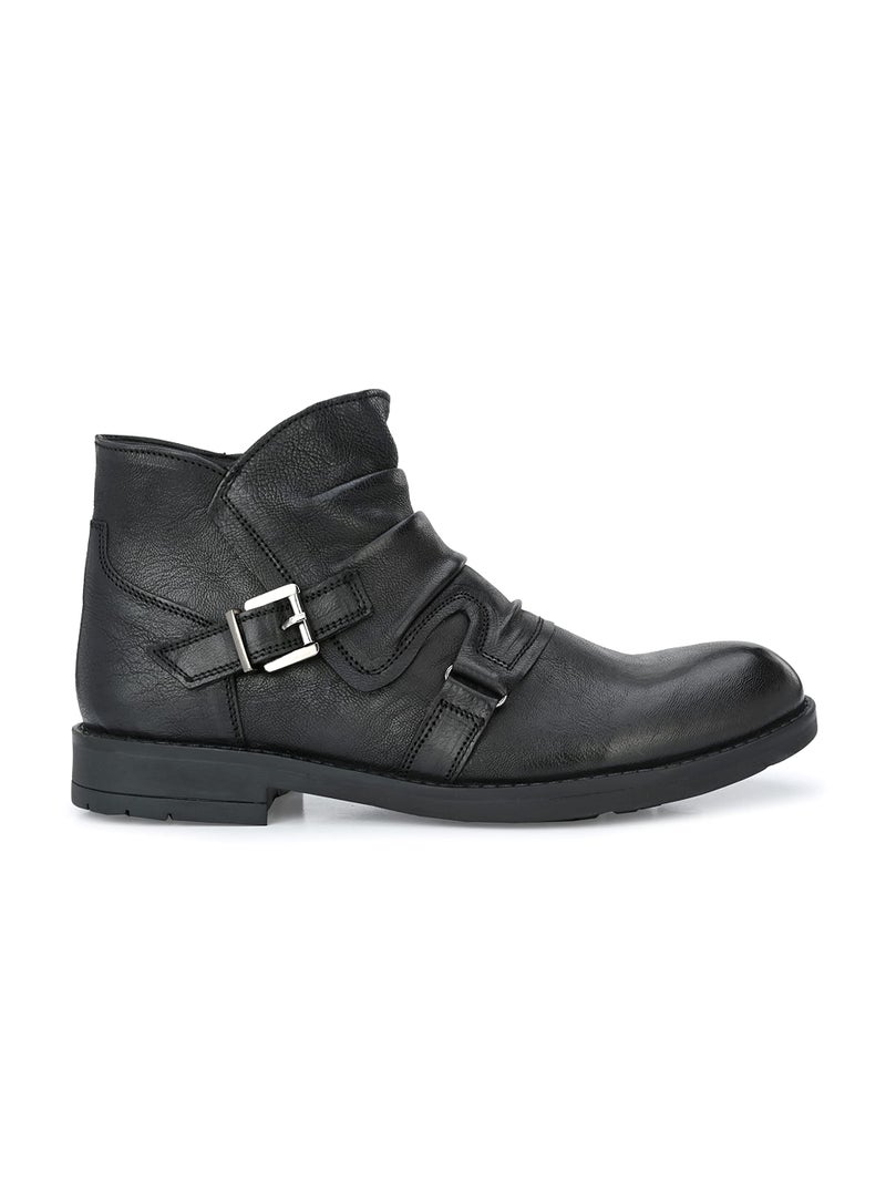 Delize Leather- Blackmen’s matt Tumbled Leather Ankle Boots 61583-7 - Image 3