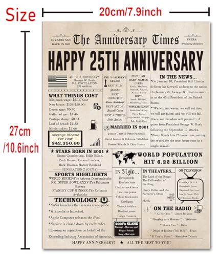 FANCYLUCKY Jumbo 25th Anniversary Card for Husband Wife Couples, Big 25 Year Anniversary Card Gifts for Dad Mom Parents, Romantic Silver Wedding Gifts for Husband Wife - Image 2