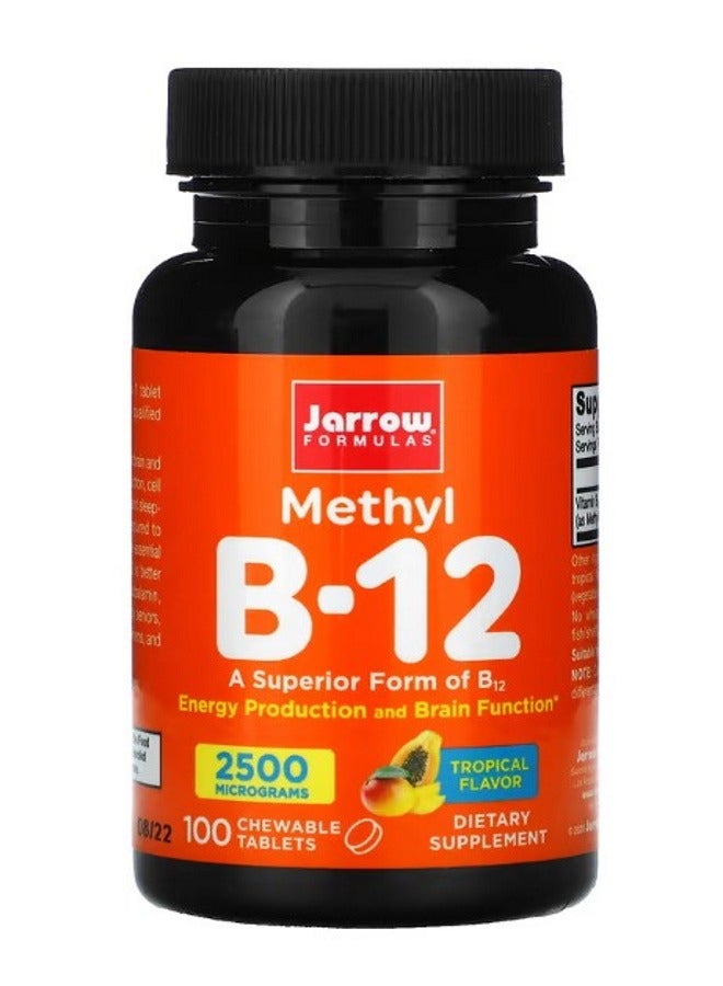 jarrow formulas Methyl B12 Tropical  2500 mcg 100 Chewable Tablets - Image 1
