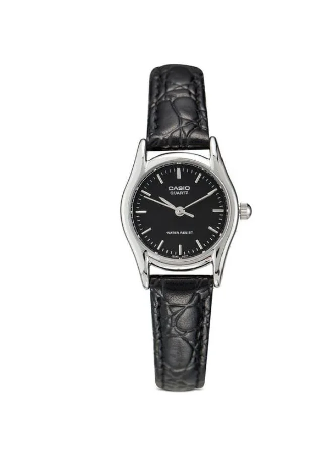 CASIO Women's Analog Display Watch With Black Leather Strap - LTP-1094E-1ARDF