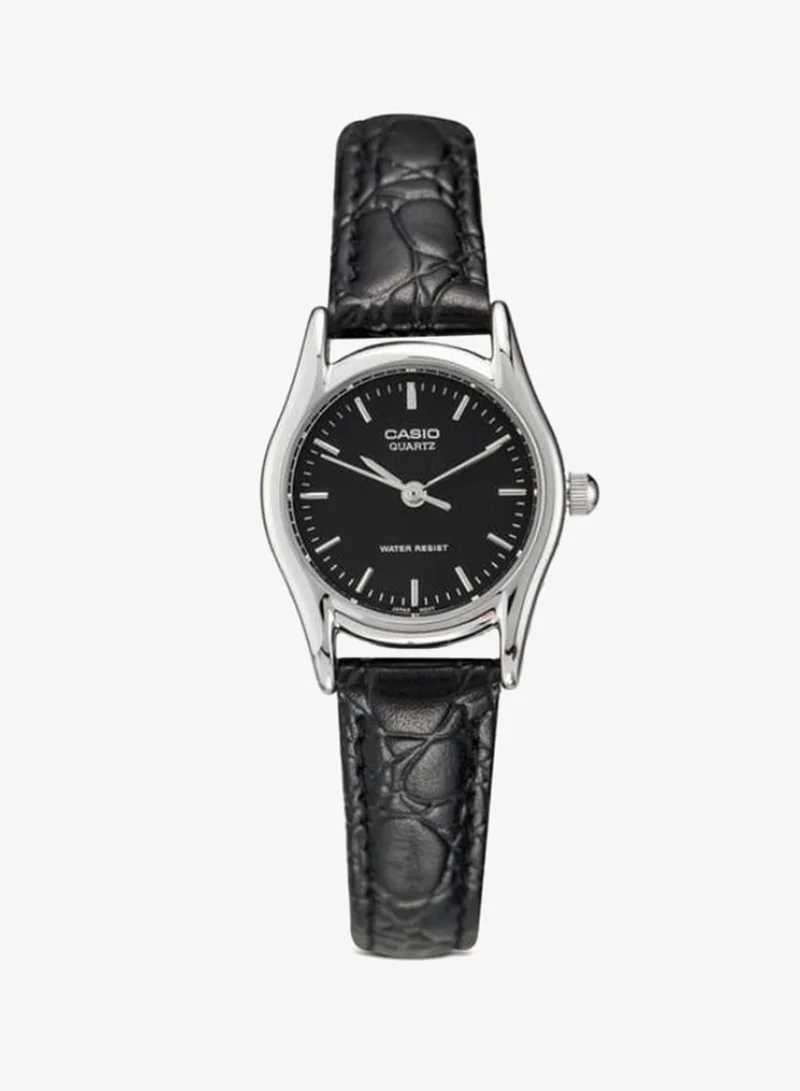 CASIO Women's Leather Analog Watch LTP-1094E-1ARDF - 23 mm