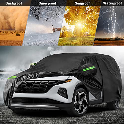 SPORTULI Waterproof Car Covers Replace for 2010-2025 Hyundai Tucson, 6 Layers All Weather Custom-fit Car Cover with Zipper Door & Windproof Bands for Snow Rain Dust Hail Protection - Image 5