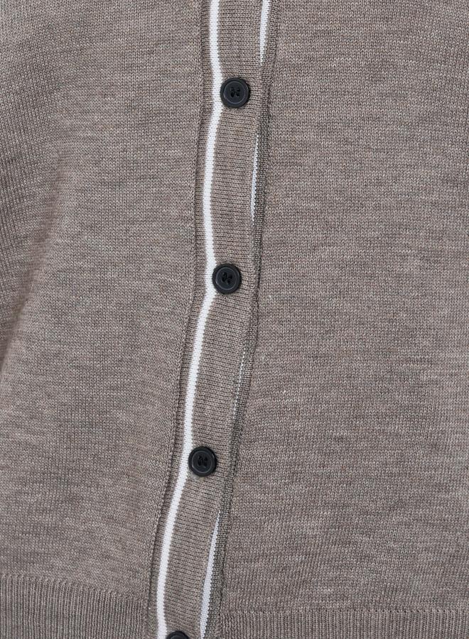 Styli Beige Buttoned Cardigan Sweater - Image 3