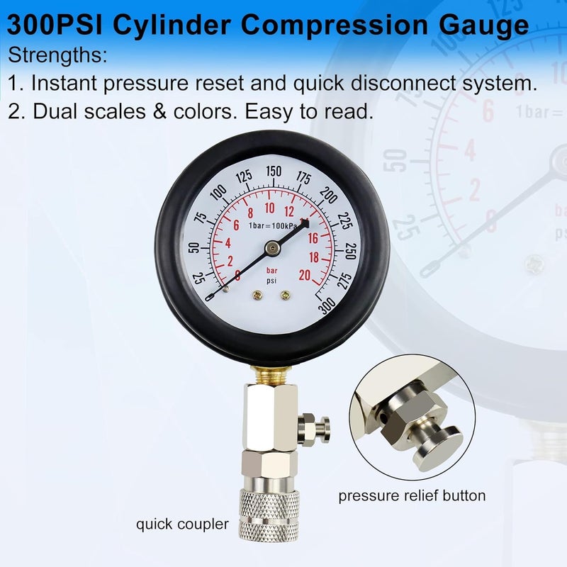 JoyFans 0-300 PSI Compression Tester Kit - Image 4