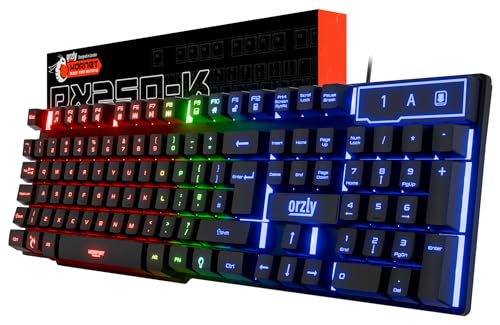 Orzly Gaming Keyboard RGB USB Wired Rainbow Keyboards Designed for PC Gamers, PS4, PS5, Laptop, Xbox, Nintendo Switch, RX-250 Hornet Edition (Black) Brand - Image 1
