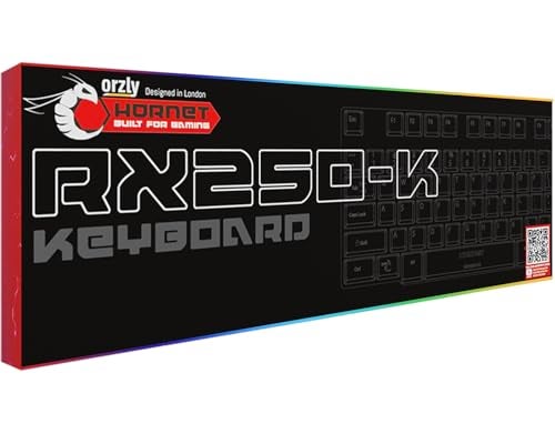 Orzly Gaming Keyboard RGB USB Wired Rainbow Keyboards Designed for PC Gamers, PS4, PS5, Laptop, Xbox, Nintendo Switch, RX-250 Hornet Edition (Black) Brand - Image 2