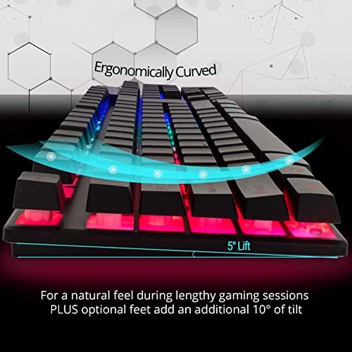 Orzly Gaming Keyboard RGB USB Wired Rainbow Keyboards Designed for PC Gamers, PS4, PS5, Laptop, Xbox, Nintendo Switch, RX-250 Hornet Edition (Black) Brand - Image 5