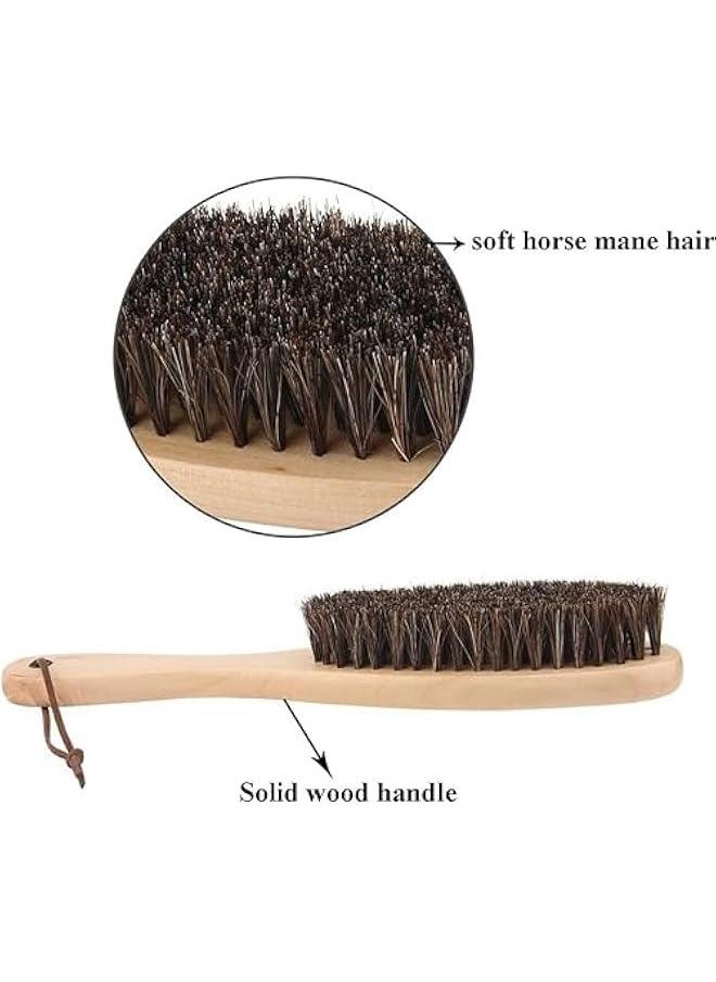 Generic - Clothes Brush Garment Brush Lint Remover Brush with Genuine Soft Horsehair and Wooden Handle for Coat Men Suits Shoes Jacket Furniture Car Mat and Pet Hair 1-Pack, Suit Brush - Image 1