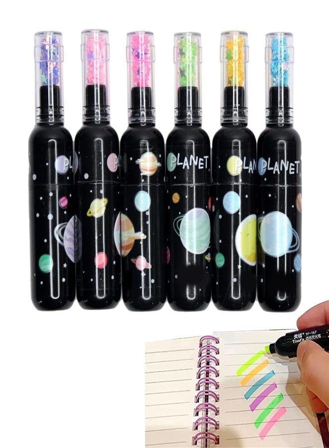 Natali Traders Glitter Highlighter Marker for Kids Sparkle Sketch Markers Bottle Shape Pens 6 Colors Set Gift for Kids Boys, Girls - Image 1