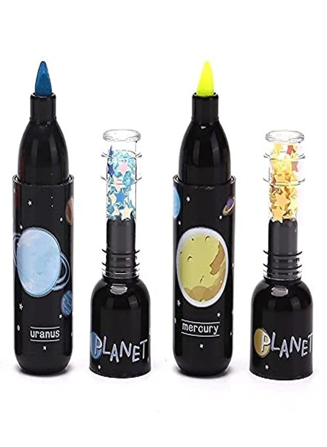 Natali Traders Glitter Highlighter Marker for Kids Sparkle Sketch Markers Bottle Shape Pens 6 Colors Set Gift for Kids Boys, Girls - Image 5