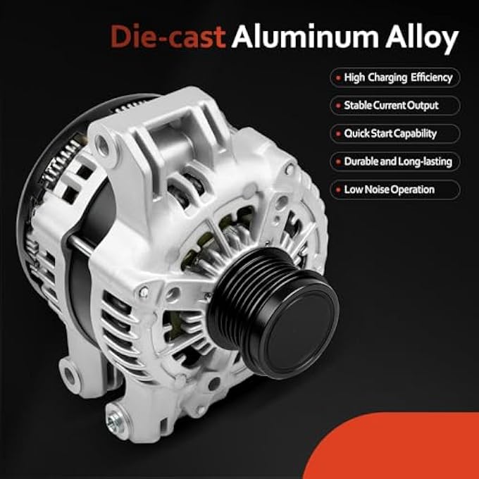 Grezuton Alternator Replacement New 11598N for Chrysler 300 11-18, for Dodge Challenger 15-18, for Dodge Charger Durango 3.6L 11-18,for Jeep Grand Cherokee 3.6L 11-18, for Ram 1500 3.6L 13-15, 11598 4801778 - Image 5