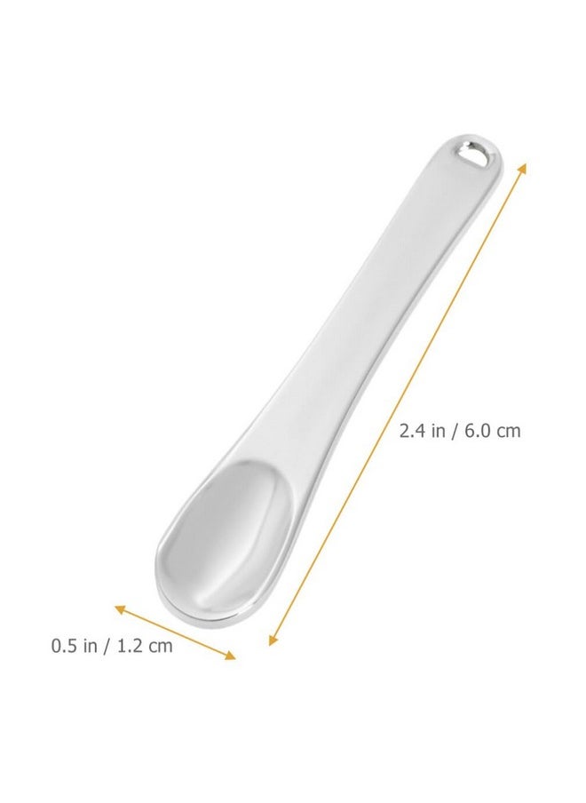 Healifty Facial Cream Stick Mini Metal Cosmetic Spatula 10 Pcs Skincare Spatulas Mini Cosmetic Spoon Reusable Facial Applicator Cosmetic Spatula for Cream, Lotions, Moisturizers  - Image 2