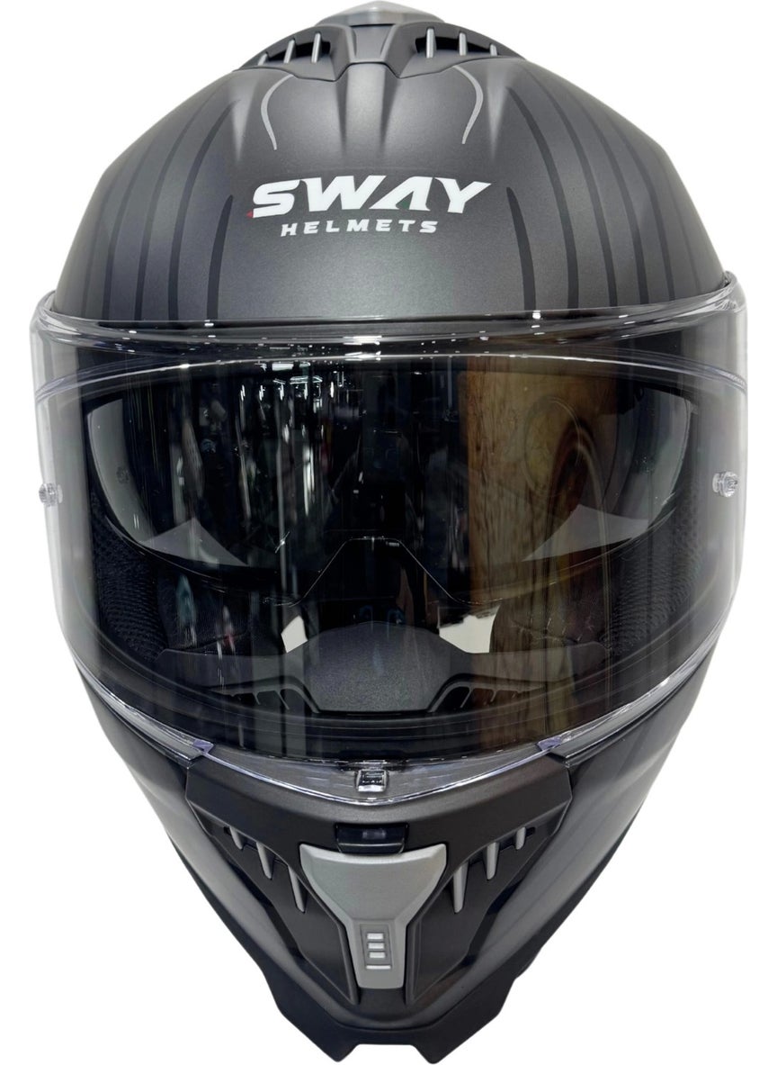 sway Helmet Sw 865 Space Black White With Sunglasses  - Image 3