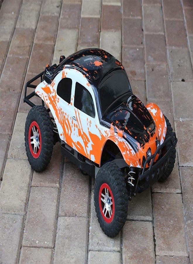 SummitLink Compatible Custom Body Muddy Orange Over White/Black Replacement for 1/10 Scale RC Car or Truck (Truck not Included) SSB-WBR-02 - Image 1