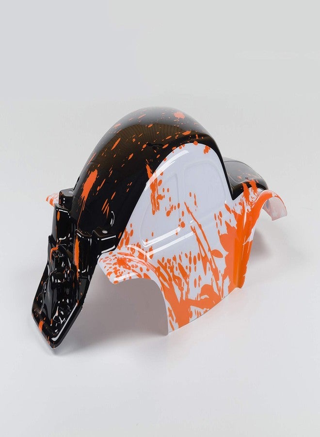 SummitLink Compatible Custom Body Muddy Orange Over White/Black Replacement for 1/10 Scale RC Car or Truck (Truck not Included) SSB-WBR-02 - Image 4