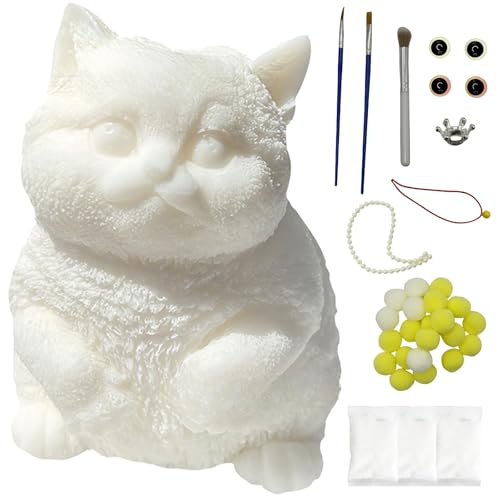 YJPPDD Extra Large Taba Squishy Kit Cute Taba Squishy Cat for AdultKids DIY Dress Up Stress Relief Stimulating Creativity Paint Your Own Squishies Cat Perfect Squeeze Toys Gift for Christmas - Image 1