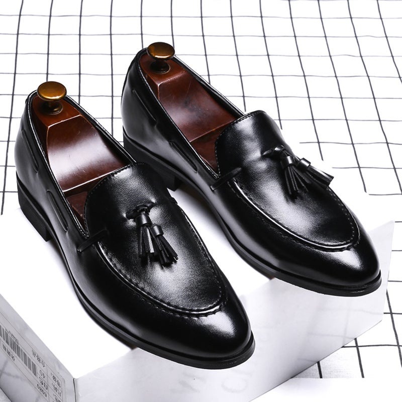Xinyida tide shoes men's British pointed-toe shoes cover feet tassel casual men's shoes large size foreign trade shoes model B08-G brown 40 - Image 3