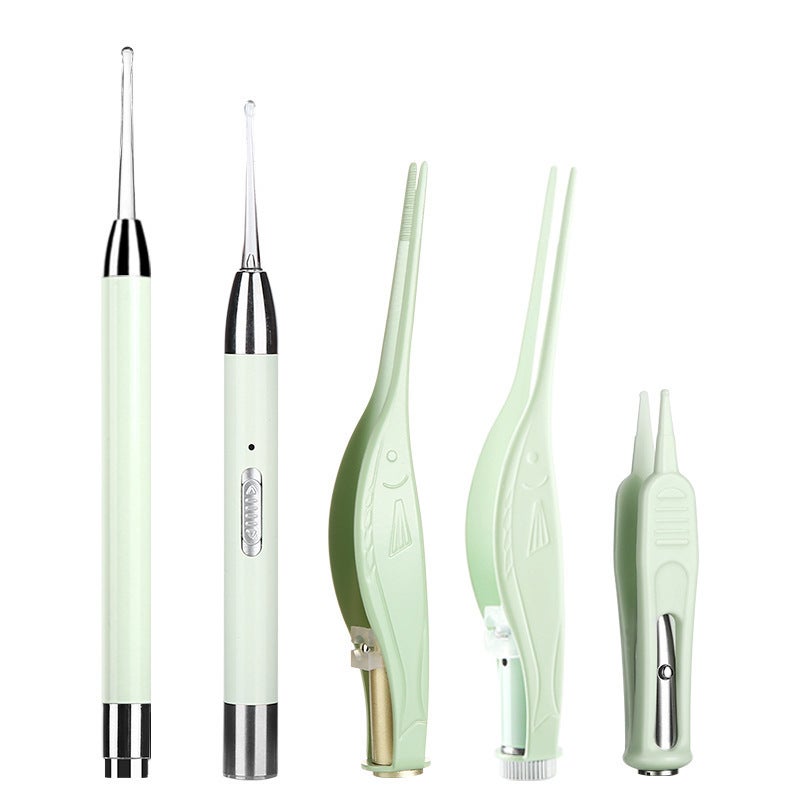 Ear Cleaning Tool with LED Light USB Rechargeable Ear Spoon Set - Child-Friendly Design for Kids and Babies - Image 4