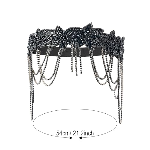 MoHern 1920s Accessories for Women, Vintage Great Gatsby Accessories for Women with Flapper Headpiece and Elegant Long Gloves - Image 2