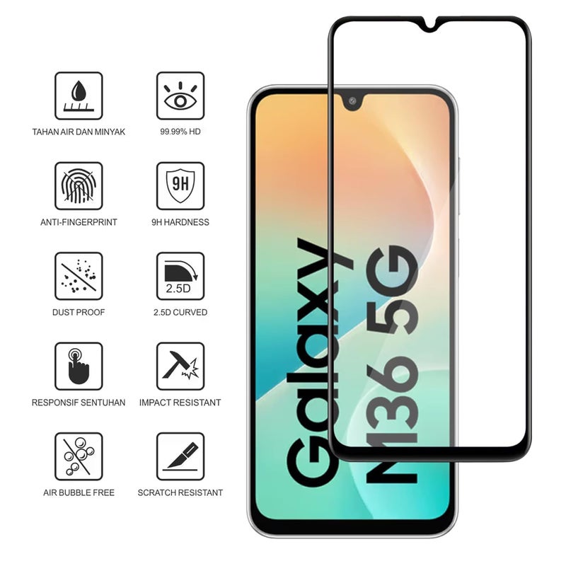 OpenTech ® Military-Grade Tempered Glass Screen Protector Compatible for Samsung Galaxy M36 5G / Samsung Galaxy F36 5G with Edge to Edge Coverage and Easy Installation kit - Image 2