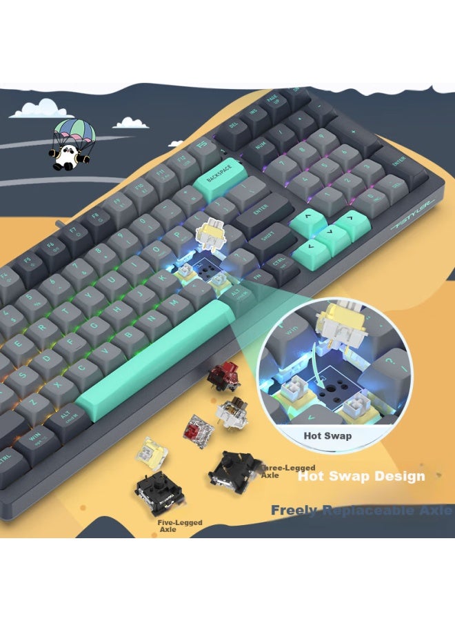 A4tech Fws300r 99-key Wireless Mechanical Keyboard Gaming E-sports Customizable Keyboard Tri-mode Fei Shidai Fei Fei Switches Fei Fei Ski Wired/wireless/bluetooth Triple-mode - Image 5