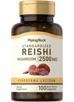 Piping Rock Reishi Mushroom Capsules 500Mg  100 Pills  Standardized Extract  Gluten Free Supplement Nongmo  - Image 1